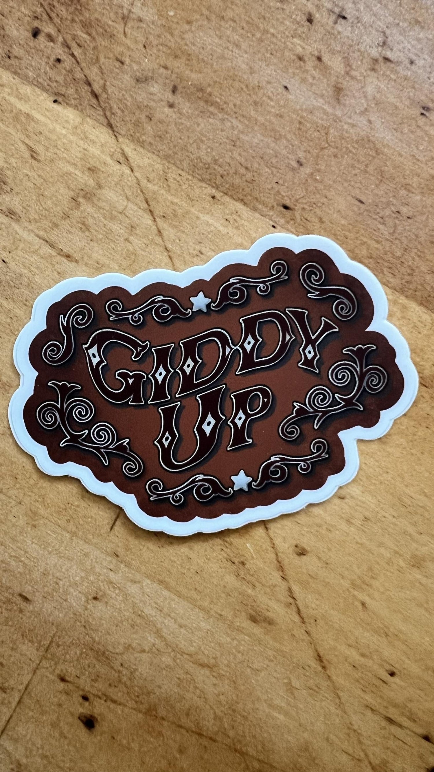 Giddy Up Western Sticker | Cowboy Vinyl Sticker | Western Art Sticker