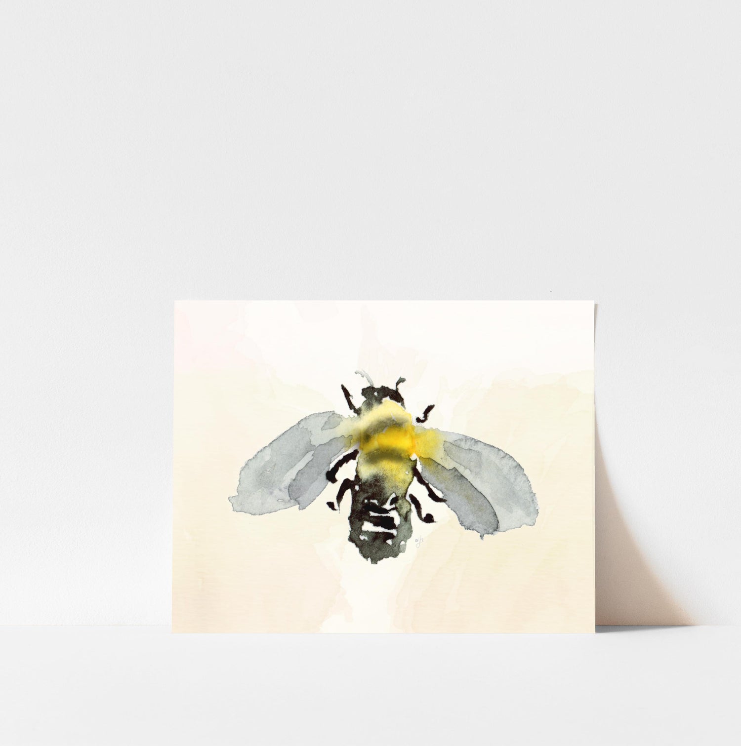 Watercolor Bee Art Print: Honeybee Painting, Unframed