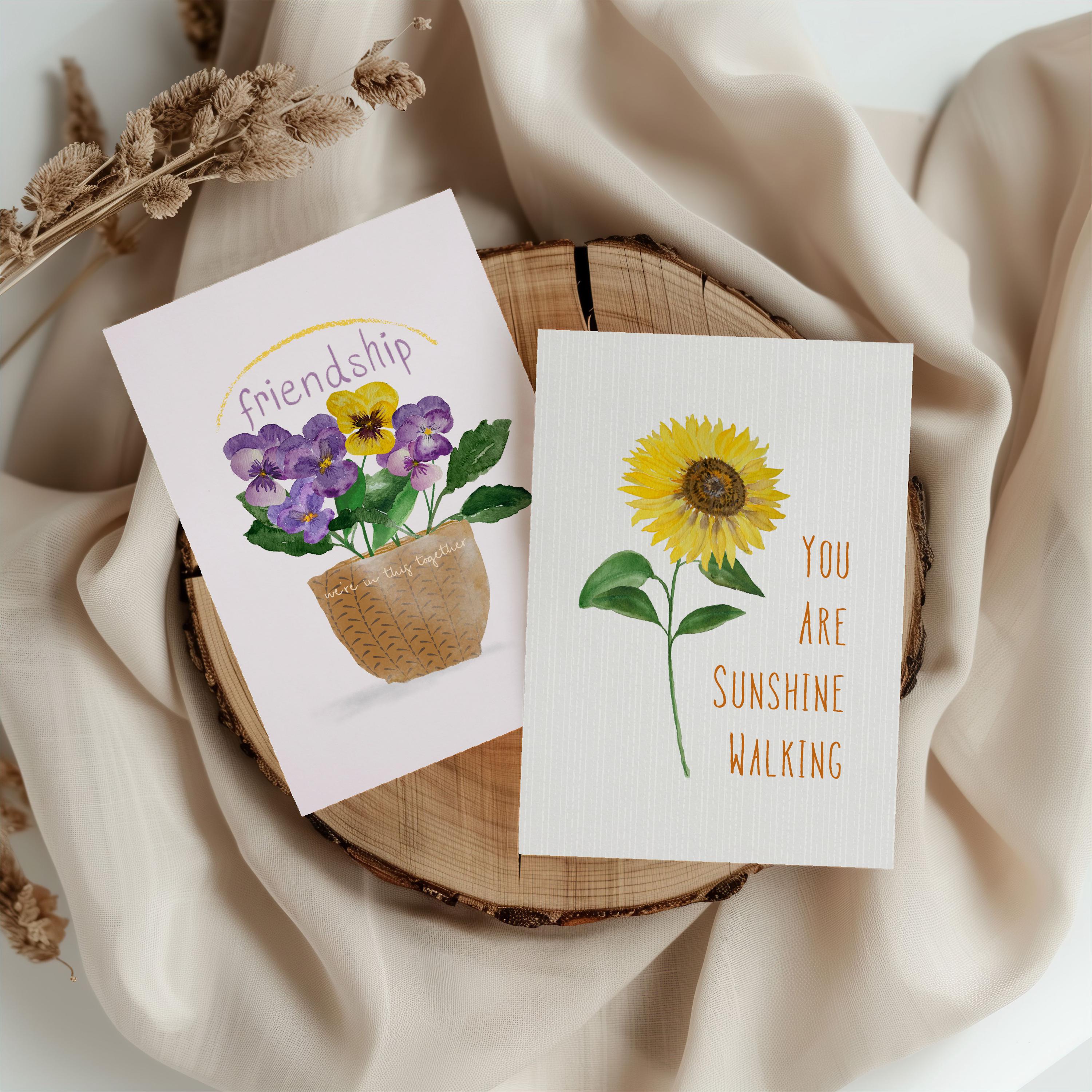 Sunflower Greeting Card: Cheerful Blank Card