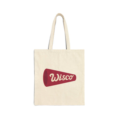 Wisconsin Megaphone Cotton Canvas Tote Bag