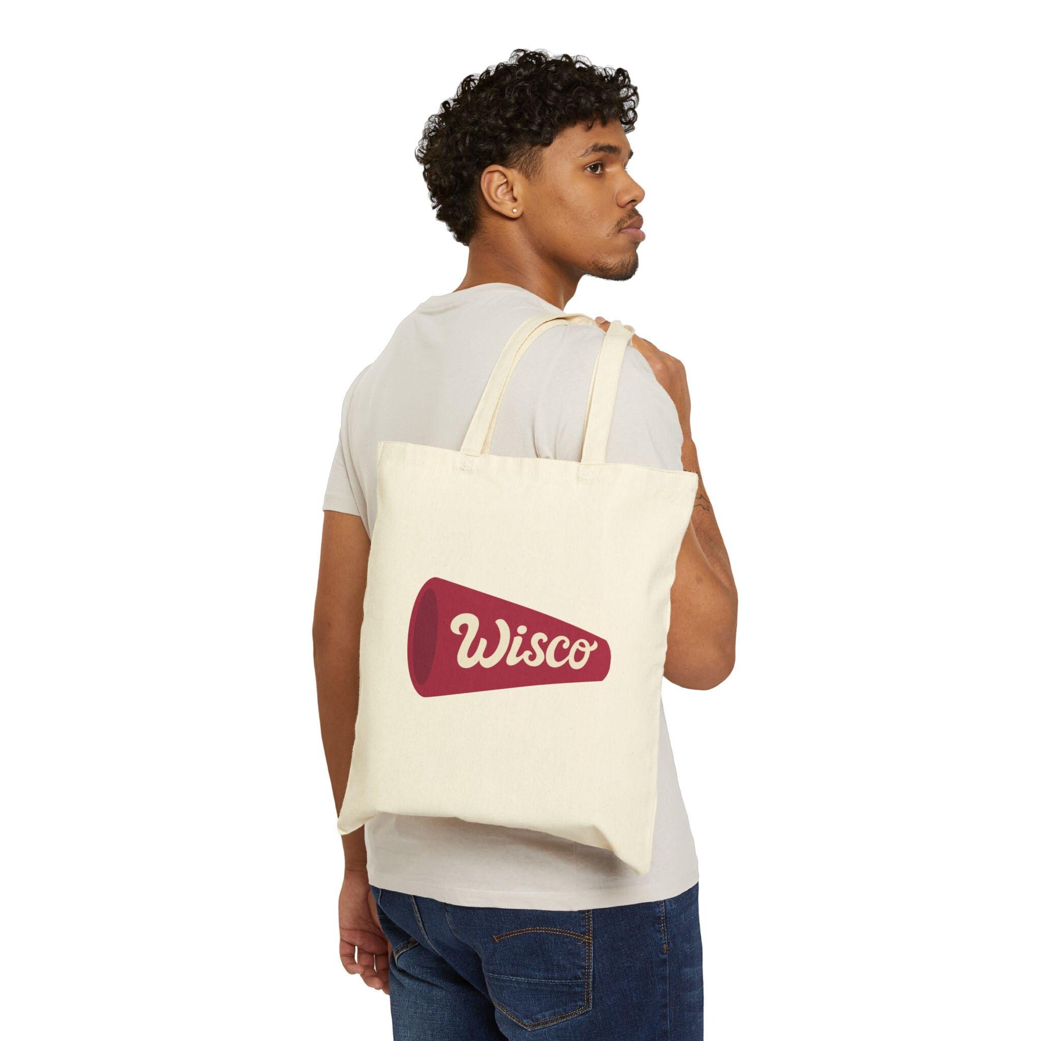 Wisconsin Megaphone Cotton Canvas Tote Bag