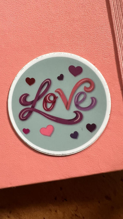 Retro Love Heart Sticker | Waterproof Vinyl Laptop Decal