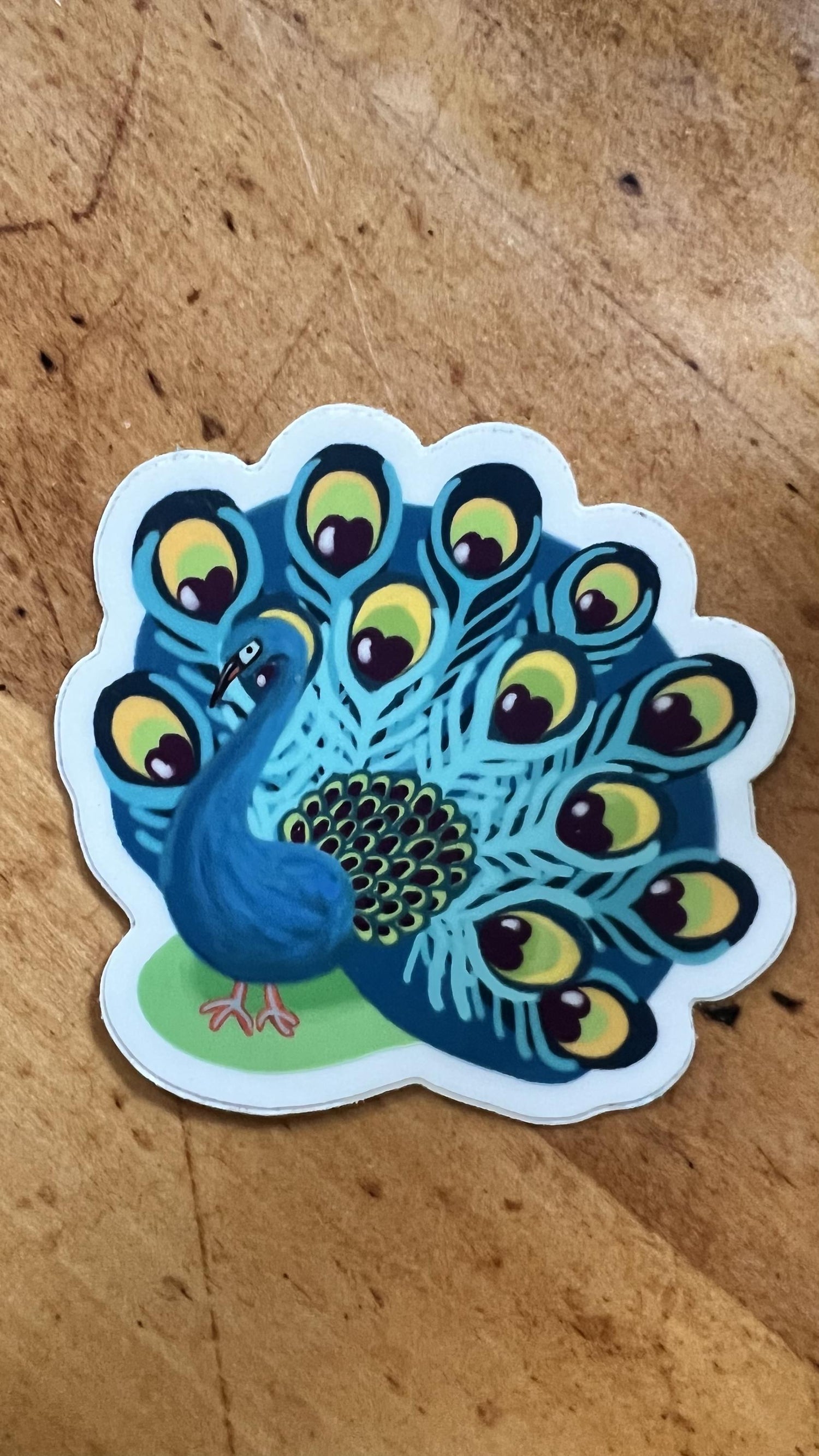 Peacock Sticker | Vibrant Bird Art Sticker | Waterproof Vinyl Decal | Original Illustration | Nature Lover Gift