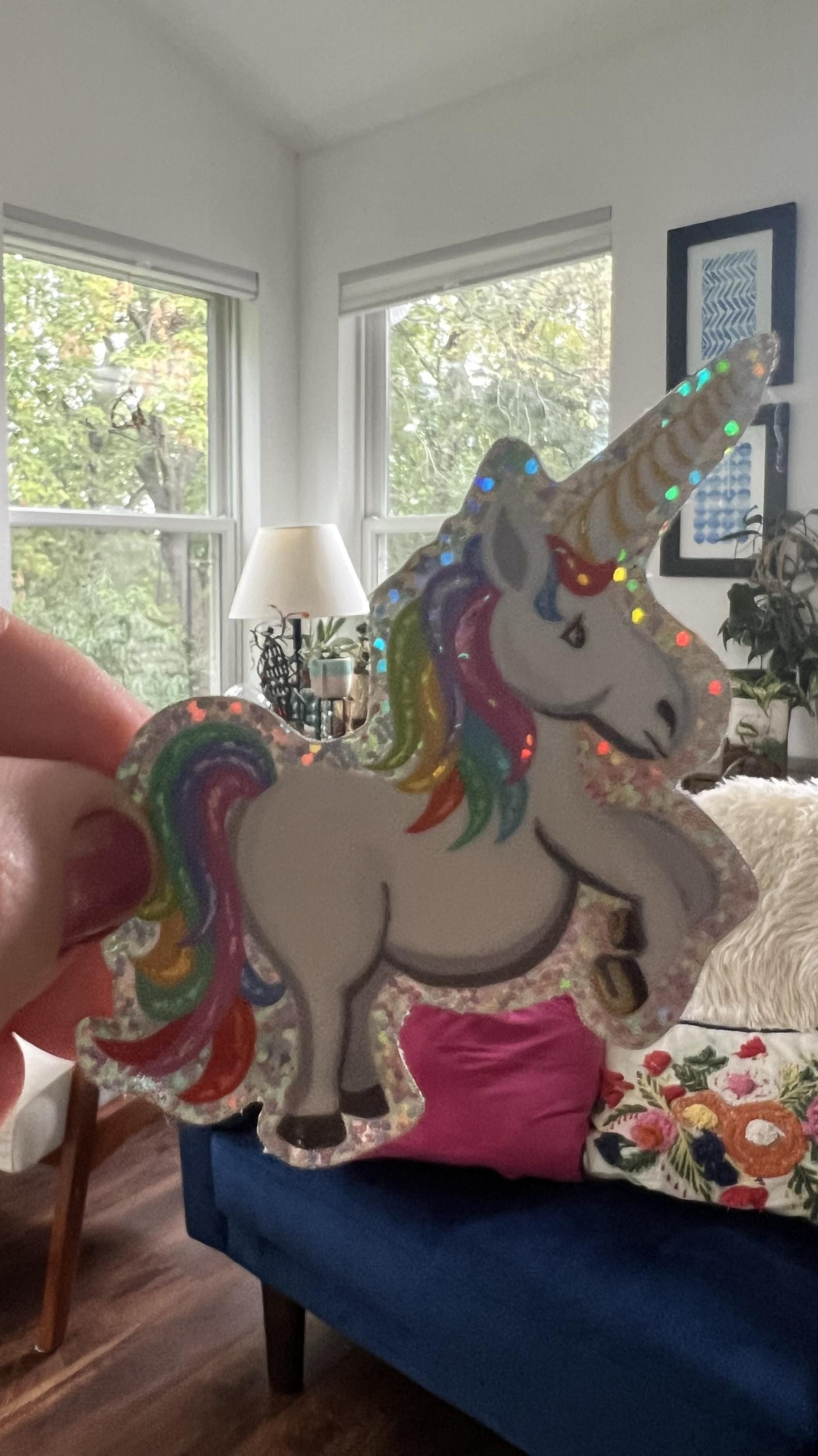 Holographic Unicorn Sticker | Rainbow Sparkle Vinyl Decal (Water Resistant)