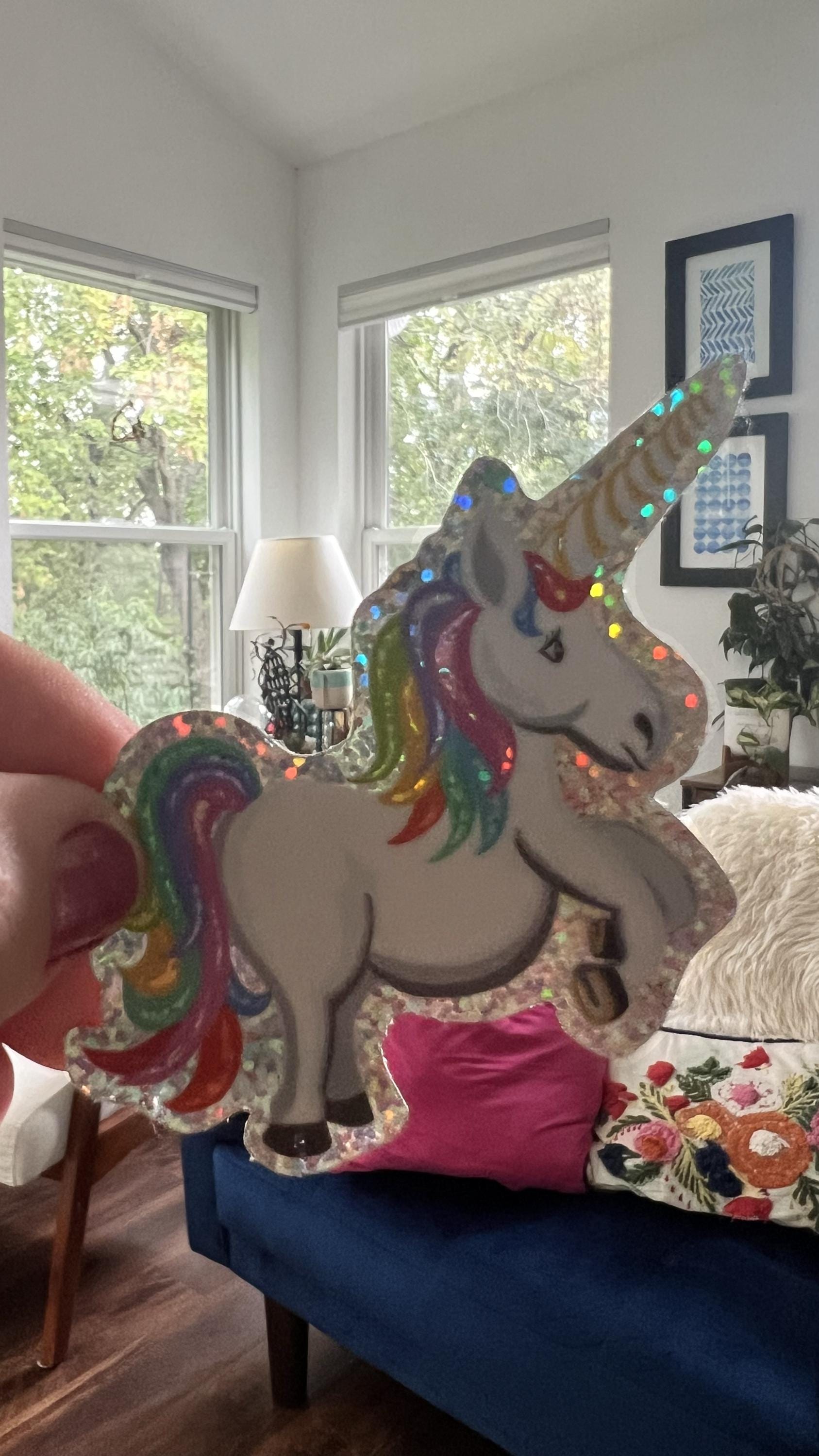 Holographic Unicorn Sticker | Rainbow Sparkle Vinyl Decal (Water Resistant)