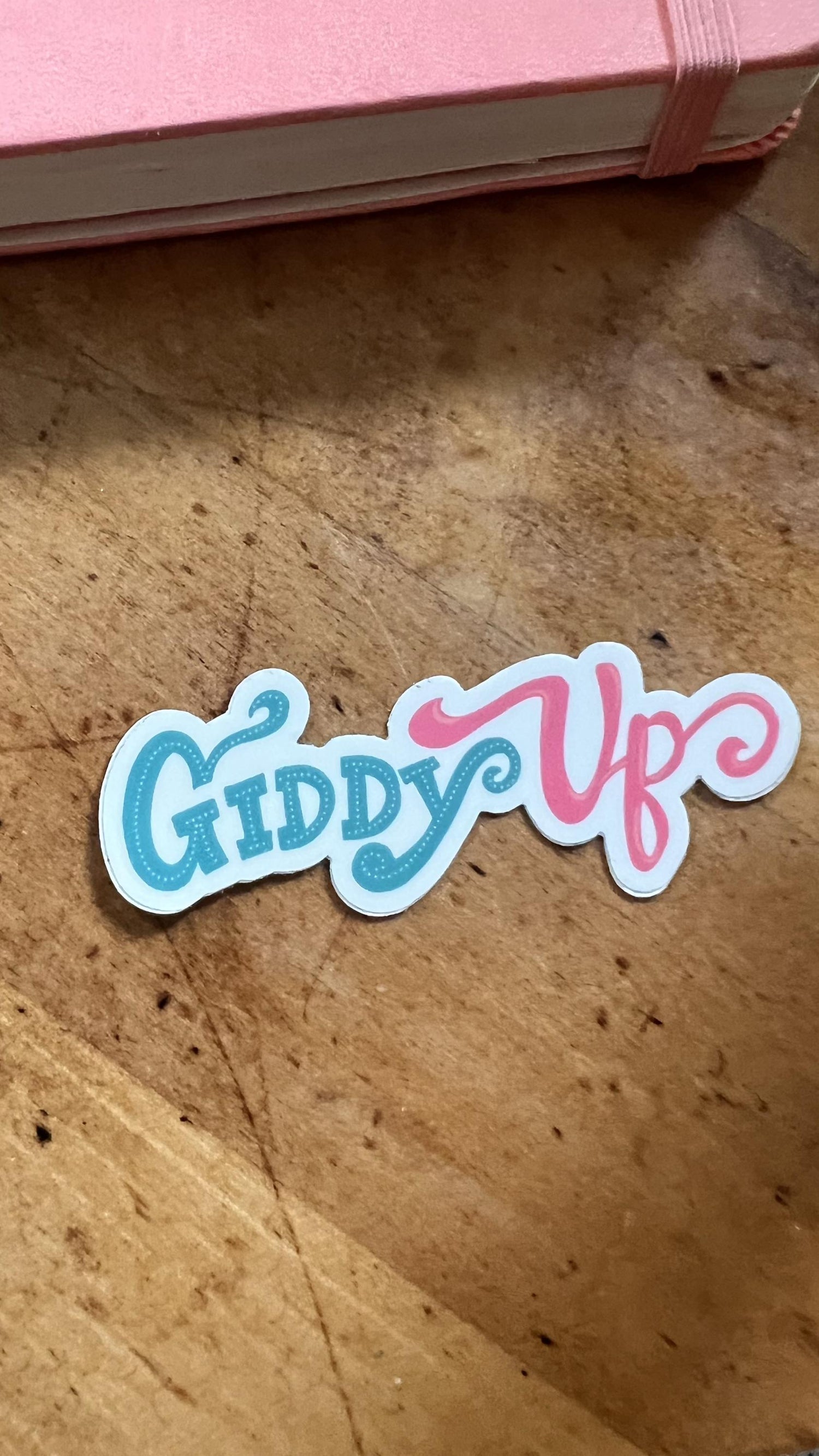 Giddy Up Sticker | Hand-Illustrated Western Vinyl Decal (Laptop, Water Bottle)