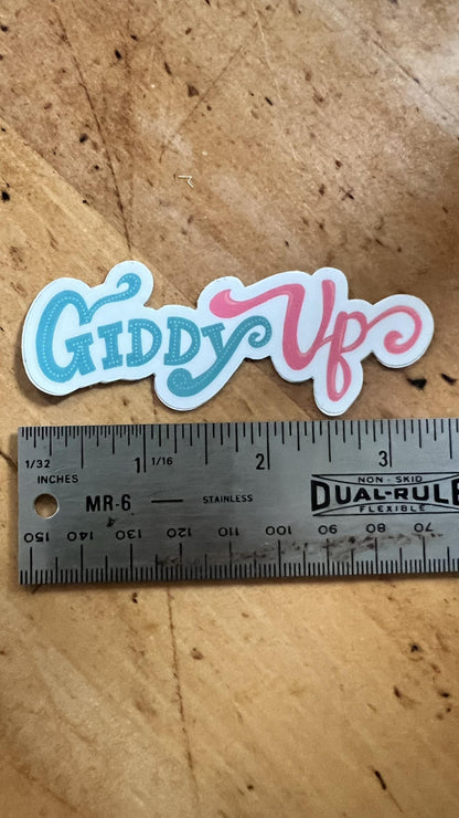 Giddy Up Sticker | Hand-Illustrated Western Vinyl Decal (Laptop, Water Bottle)