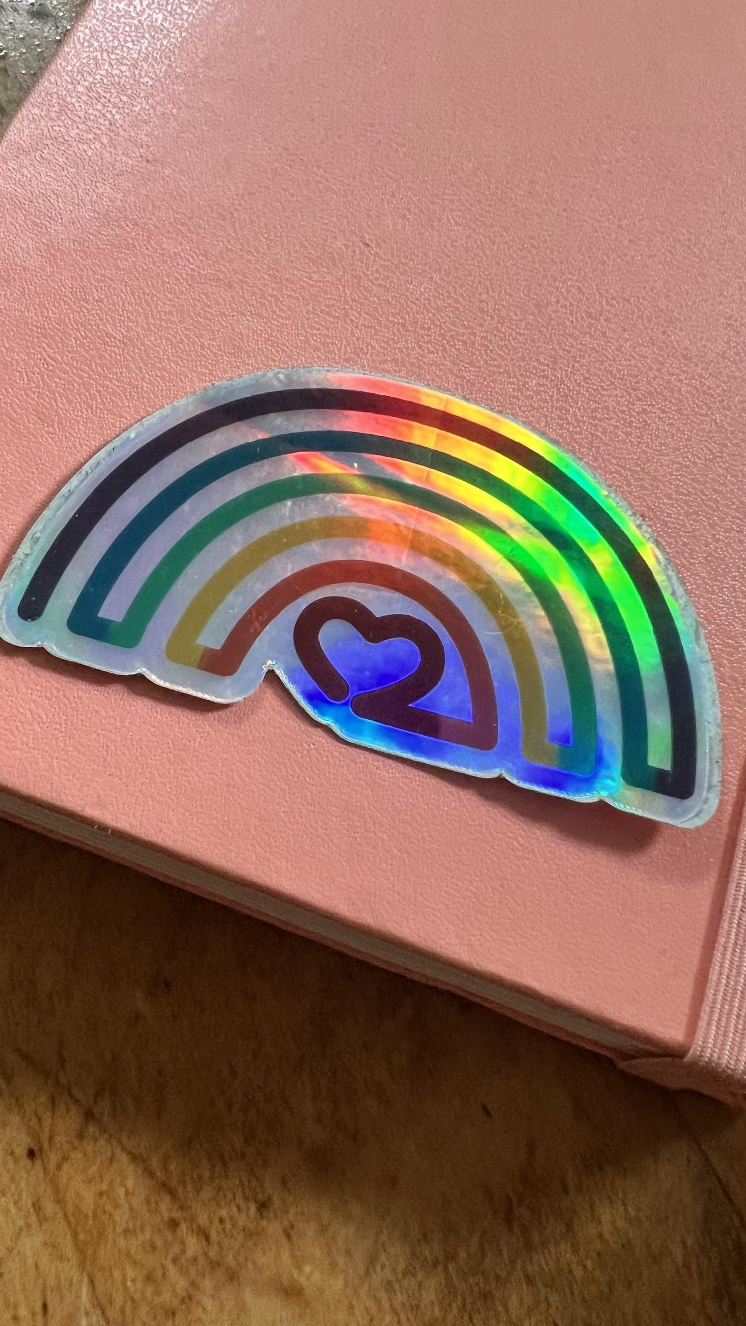 Holographic Rainbow Heart Sticker | LGBTQ+ Pride Vinyl Decal