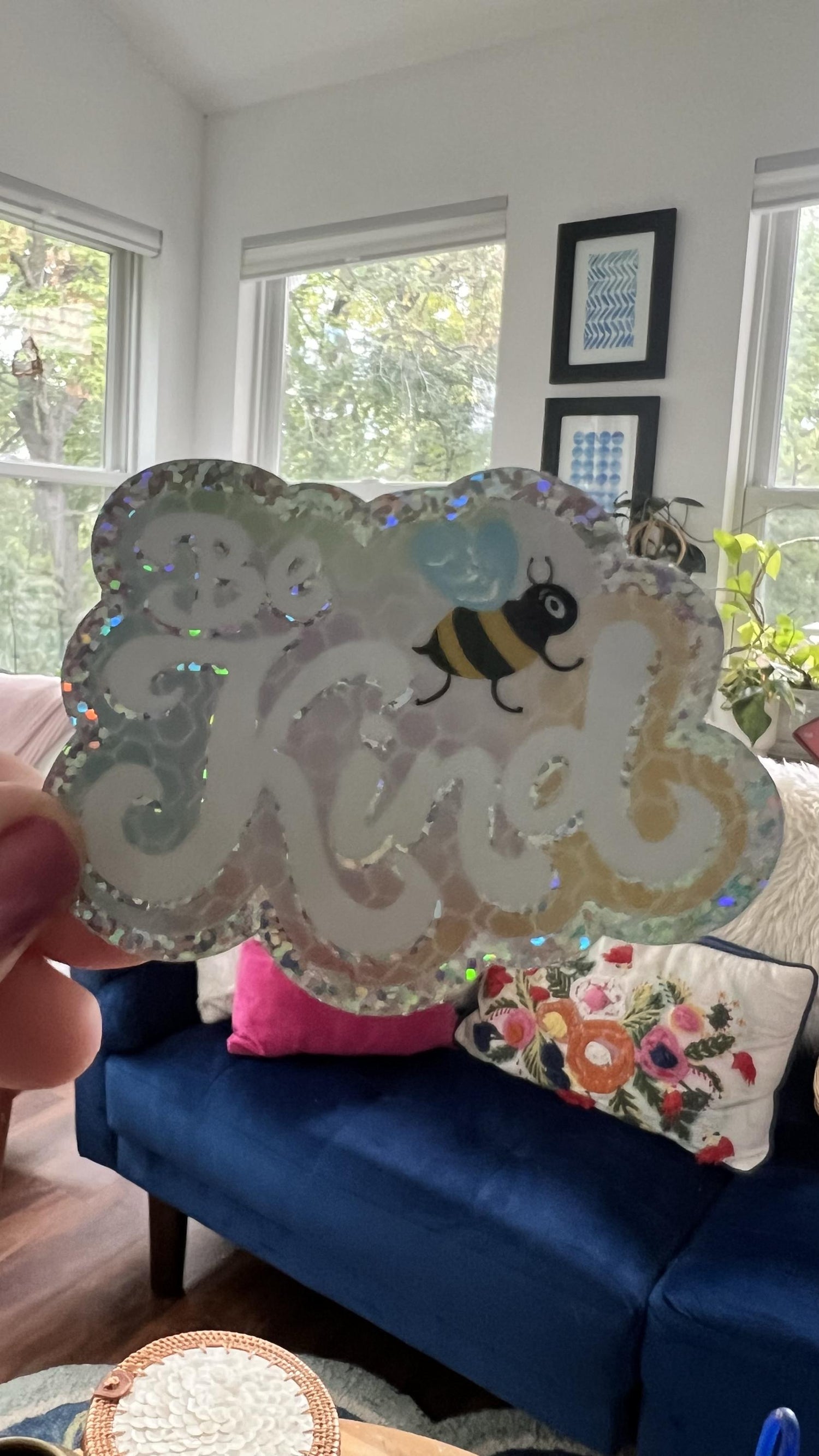 Be Kind Glitter Sticker | Holographic Vinyl Decal | Kindness Reminder | Laptop Water Bottle Sticker