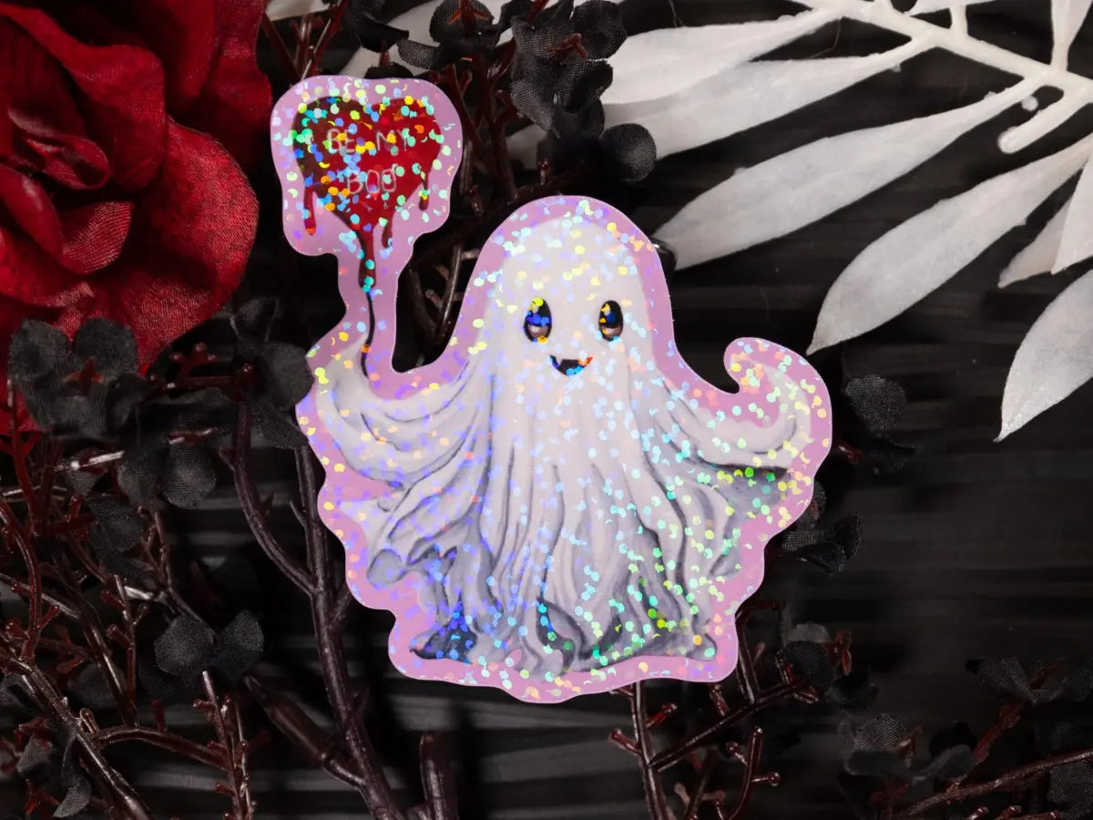 Ghost Sticker, Be My Boo Balloon, Spooky Laptop Decal