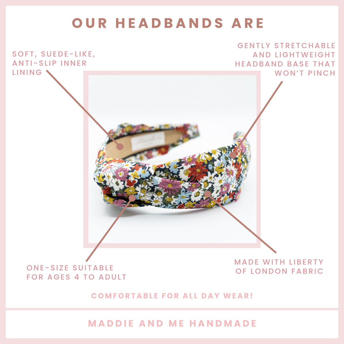 Floral Liberty of London Headband: Knotted Alice Band, Women&amp;