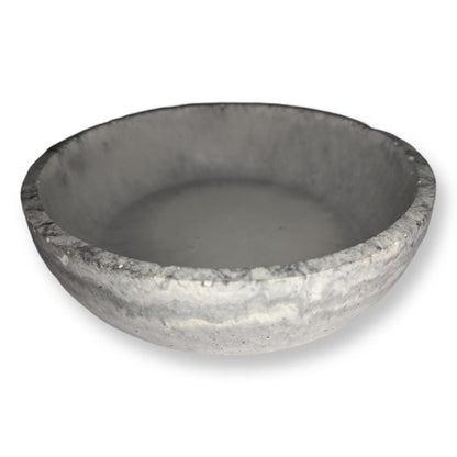 8 Inch Concrete Decorative Bowl | Modern Minimalist Centerpiece | Industrial Cement Fruit Bowl | Large Round Grey Stone Entryway Catchall
