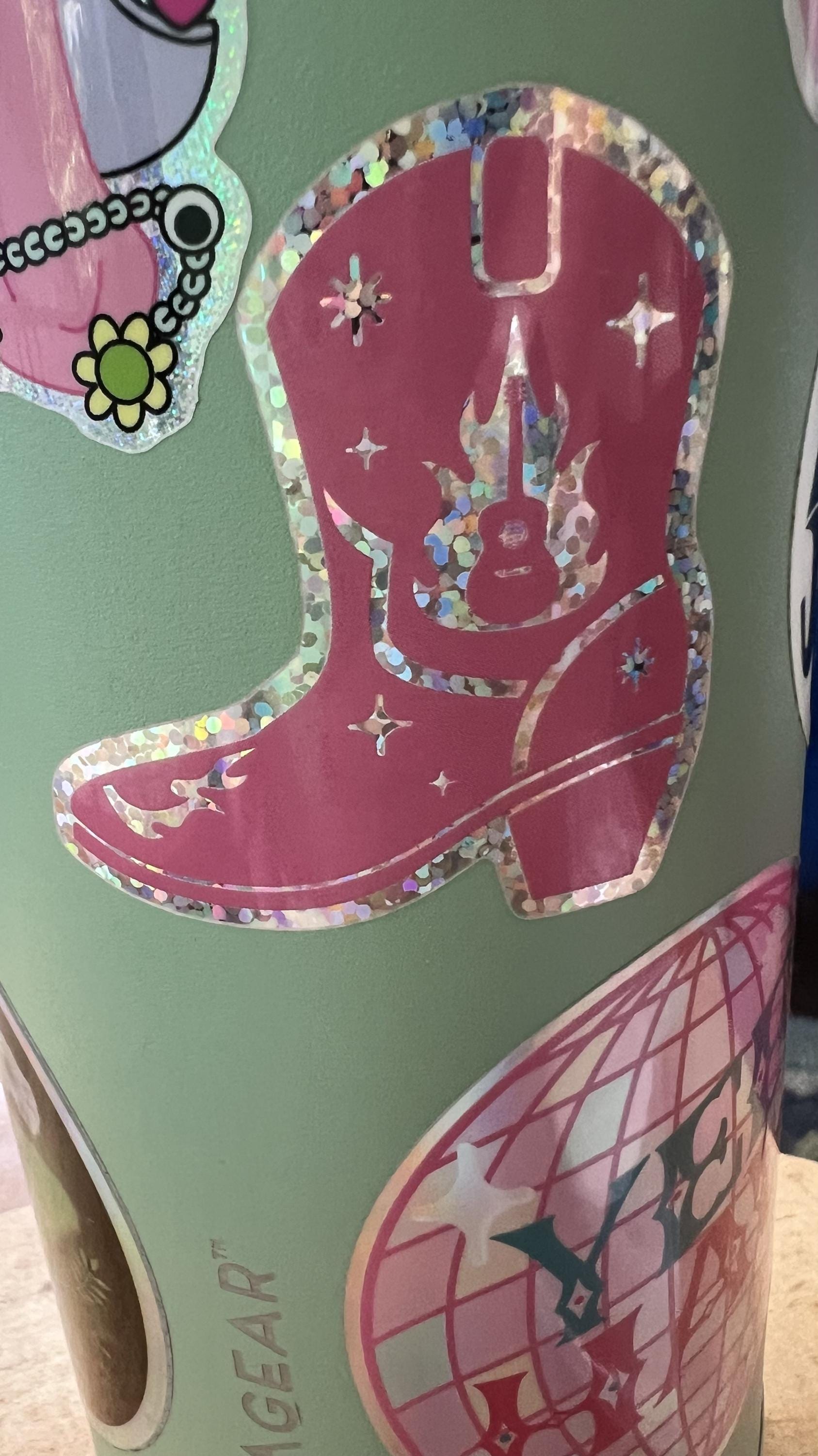 Cowgirl Boot Sticker | Western Boho Illustrated Vinyl Decal (3 Inch)