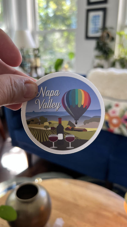 Napa Valley California Travel Sticker | Wine Country Waterproof Vinyl Decal | California Souvenir Gift