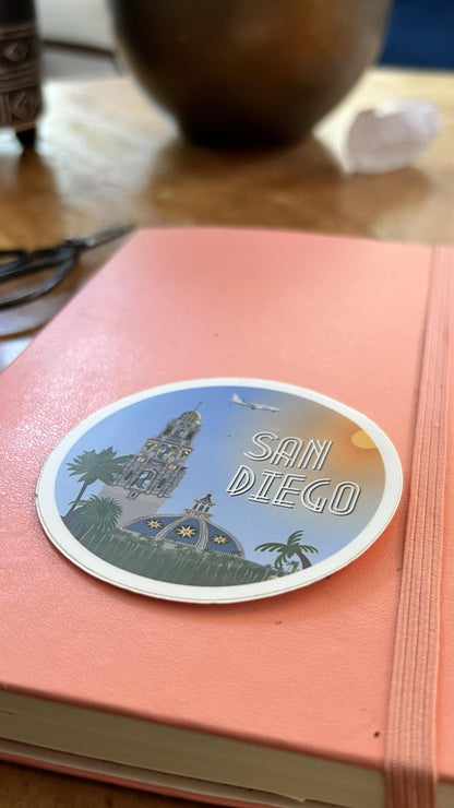 San Diego Balboa Park Dome Sticker | Vintage California Travel Decal (3&amp;quot; Vinyl)