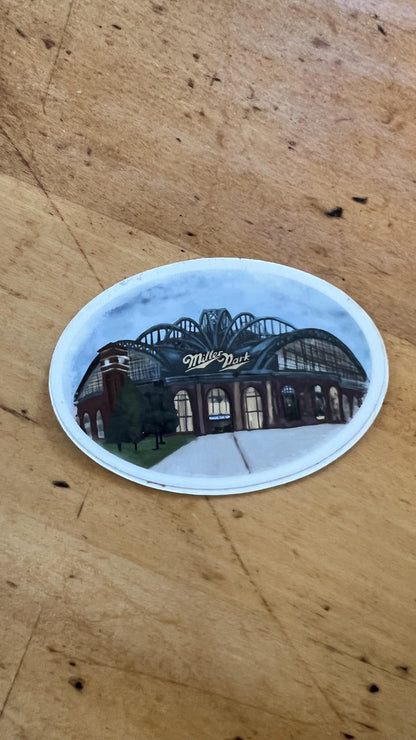 Miller Park Sticker | Milwaukee Baseball Stadium Nostalgia Art (3&amp;quot; Vinyl)