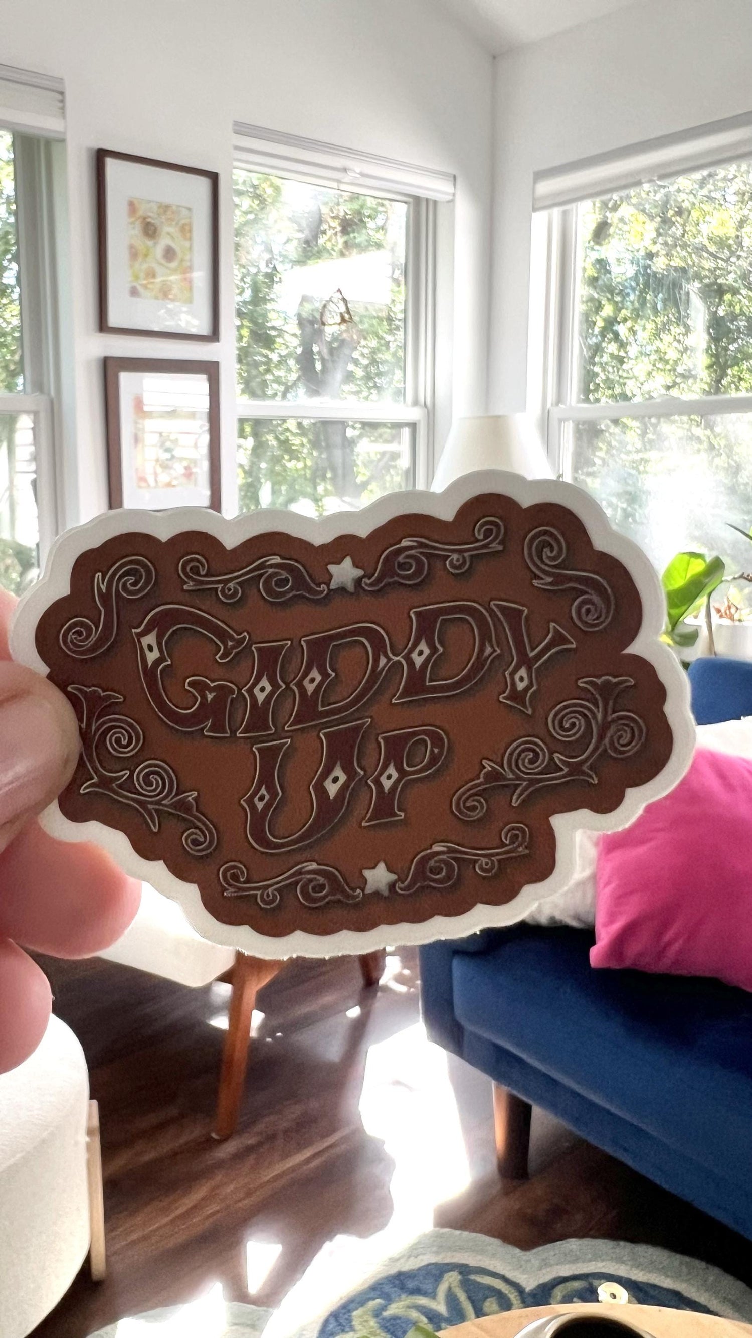 Giddy Up Western Sticker | Cowboy Vinyl Sticker | Western Art Sticker