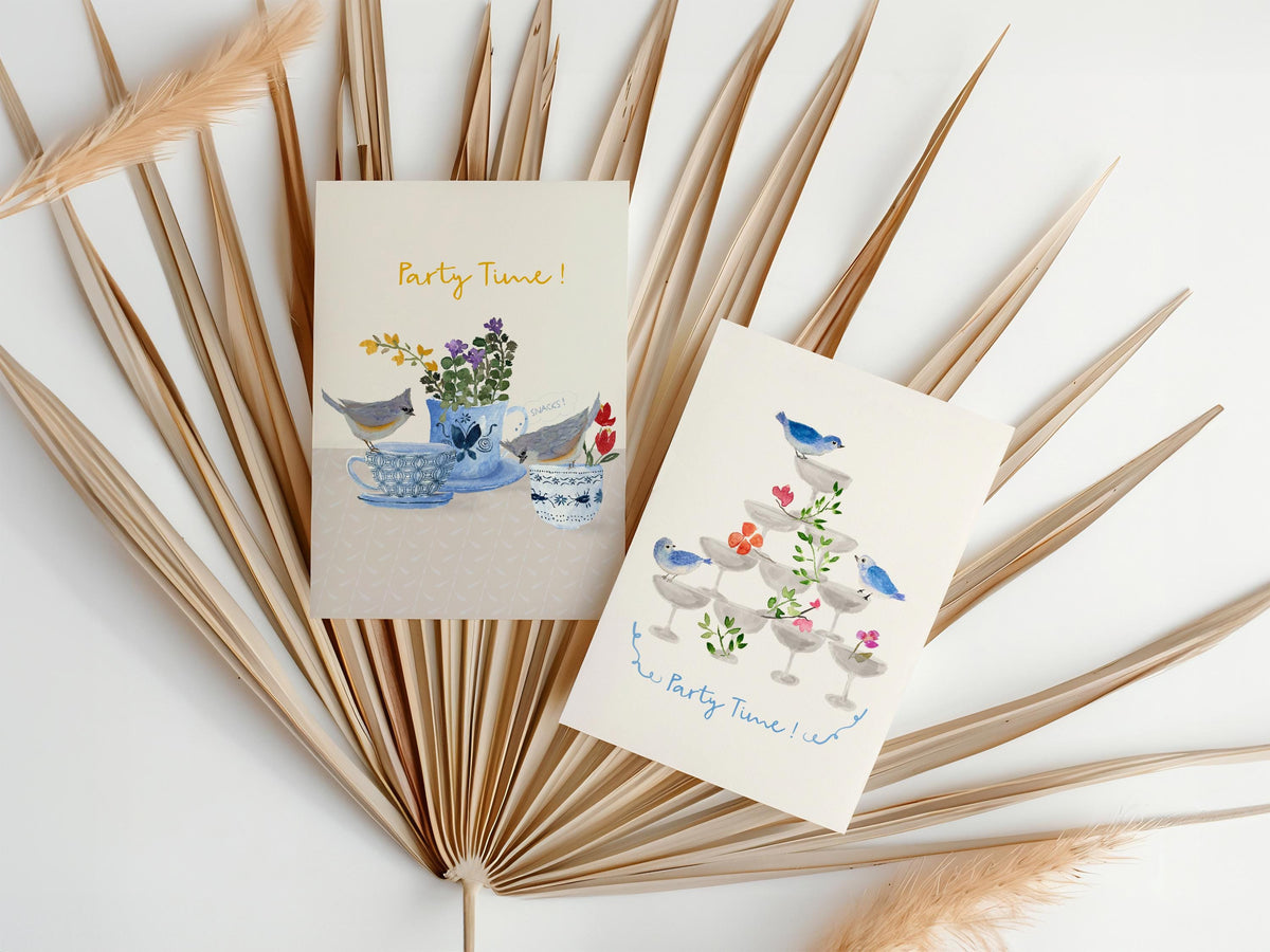 Party Time greeting card, Champagne celebration