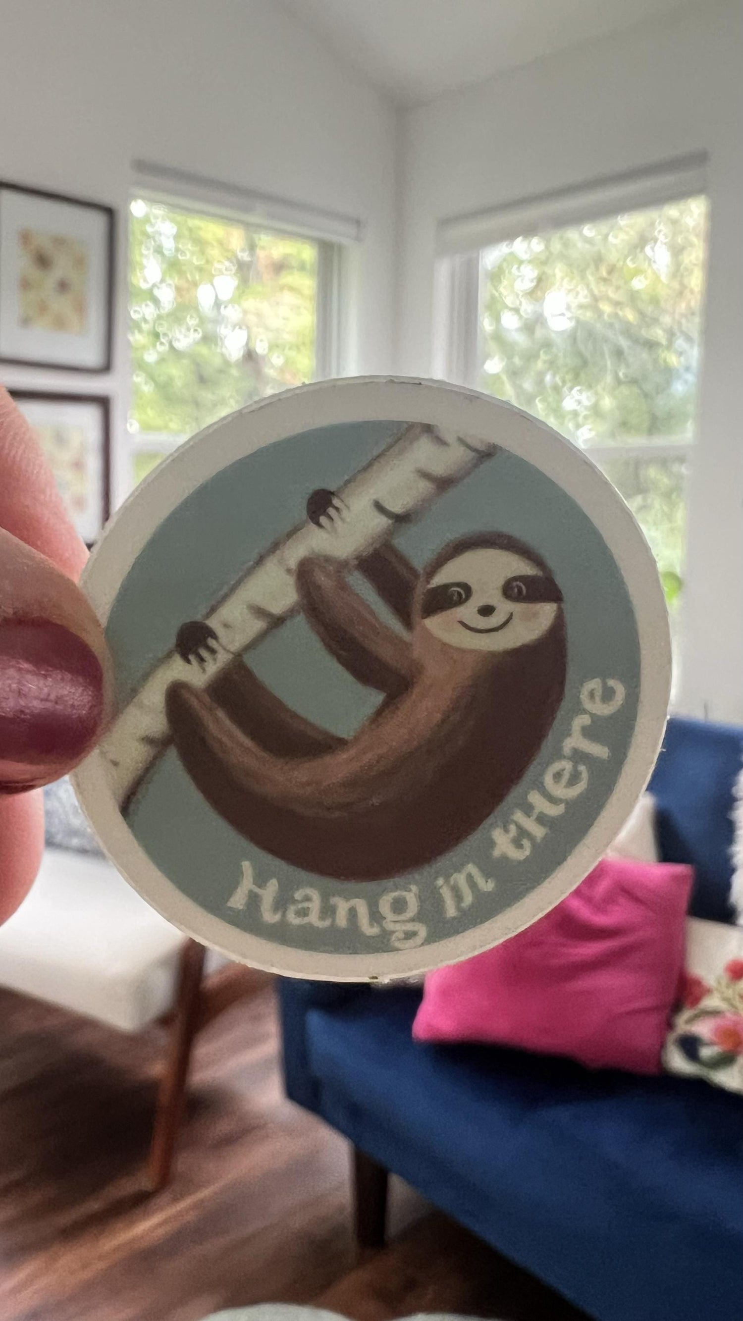 Hang in There Sloth Sticker | Funny Motivational Sticker | Original Art