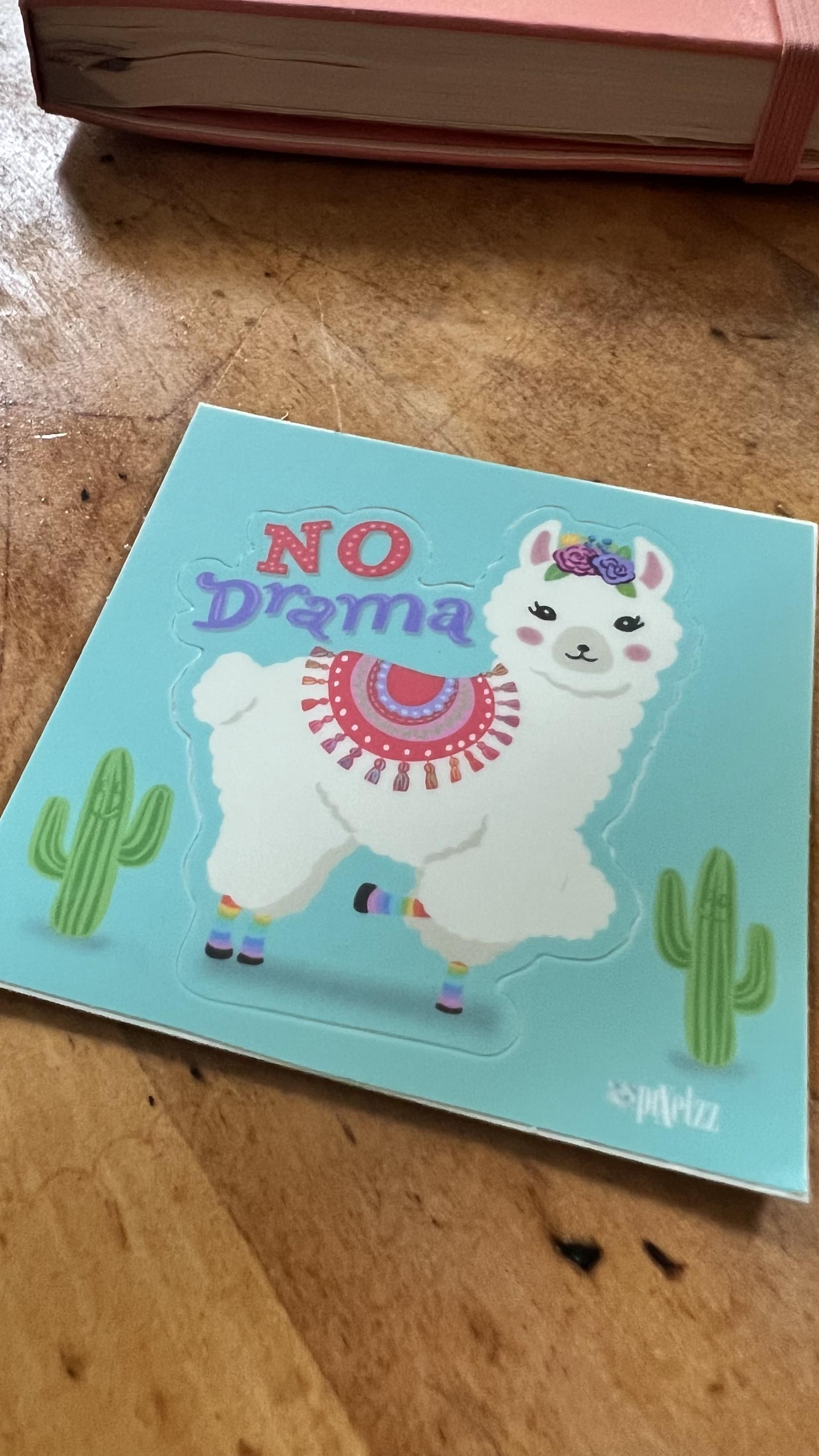 No Drama Llama Sticker | Funny Llama Sticker | Original Art Sticker | Laptop Sticker