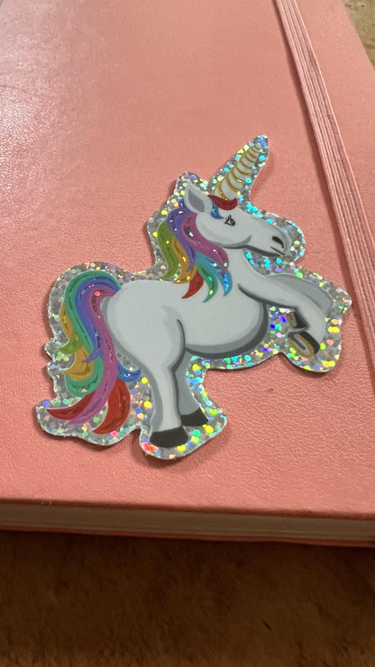 Holographic Unicorn Sticker | Rainbow Sparkle Vinyl Decal (Water Resistant)