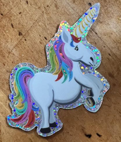 Holographic Unicorn Sticker | Rainbow Sparkle Vinyl Decal (Water Resistant)