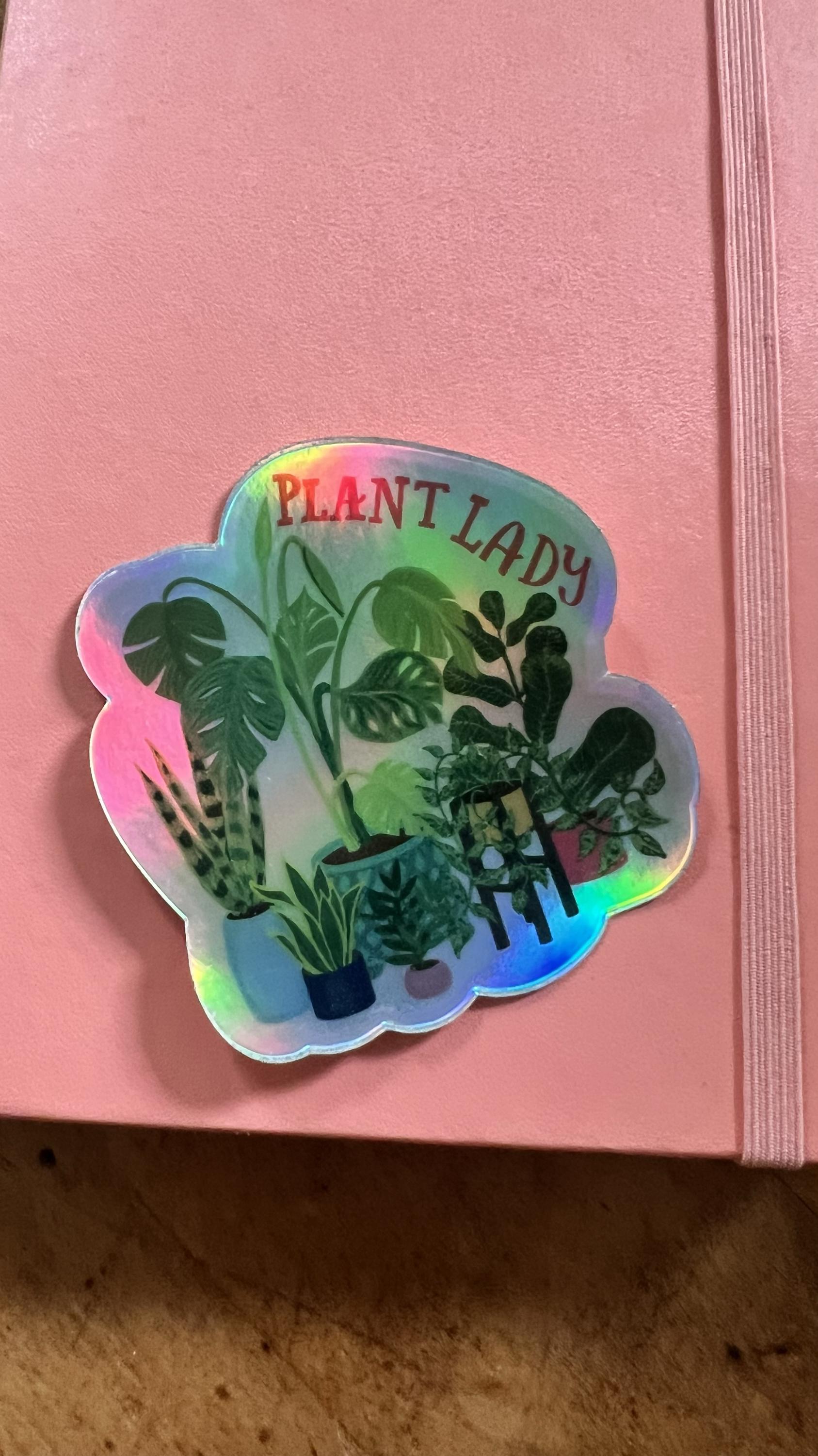 Plant Lady Holographic Sticker | Botanical Vinyl Decal (Waterproof)