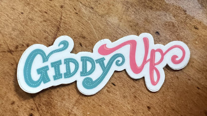 Giddy Up Sticker | Hand-Illustrated Western Vinyl Decal (Laptop, Water Bottle)