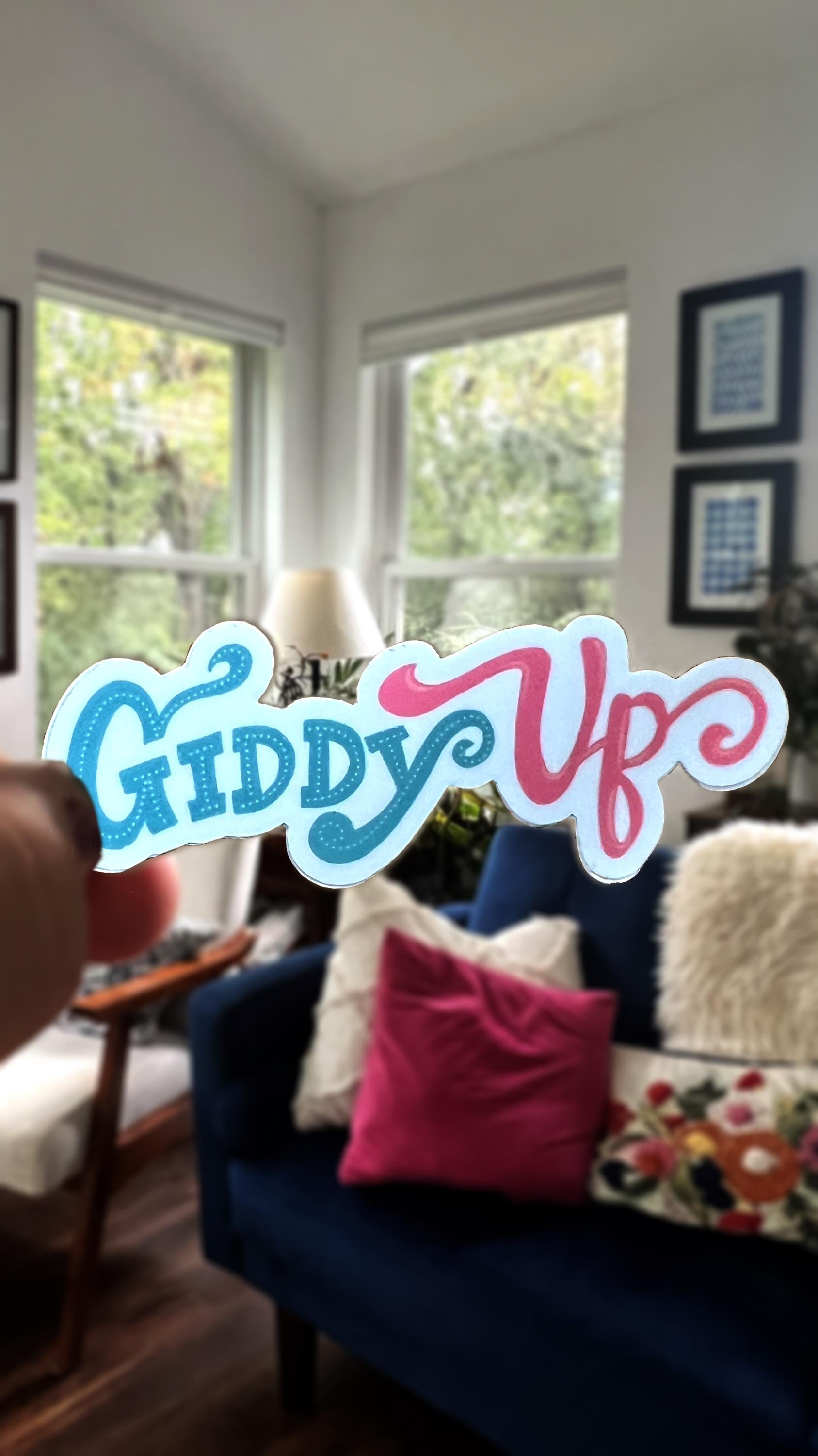 Giddy Up Sticker | Hand-Illustrated Western Vinyl Decal (Laptop, Water Bottle)