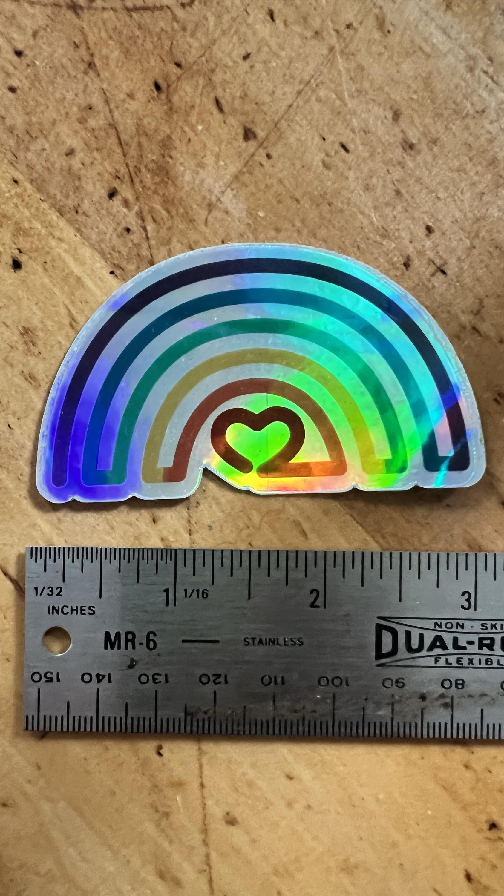 Holographic Rainbow Heart Sticker | LGBTQ+ Pride Vinyl Decal