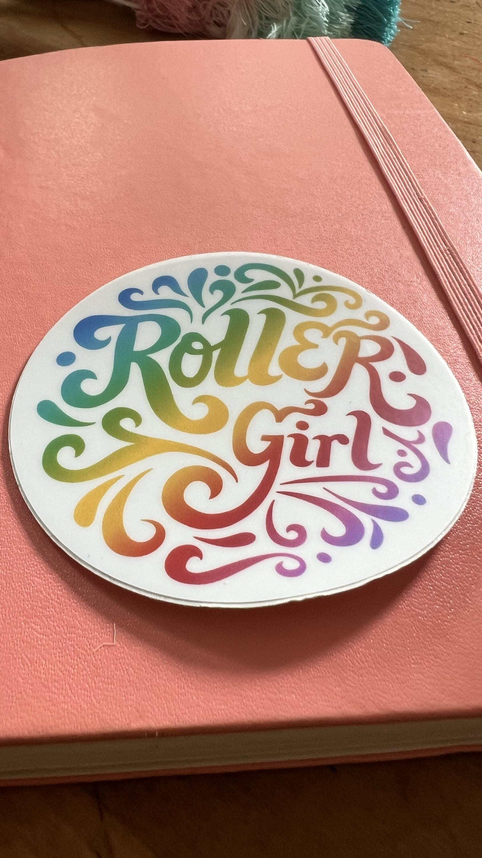 Retro Roller Girl Sticker | 70s Disco Skater Vinyl Decal