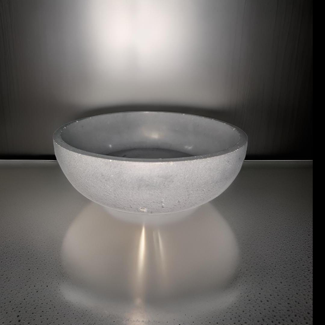 8 Inch Concrete Decorative Bowl | Modern Minimalist Centerpiece | Industrial Cement Fruit Bowl | Large Round Grey Stone Entryway Catchall