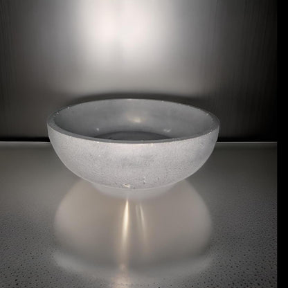 8 Inch Concrete Decorative Bowl | Modern Minimalist Centerpiece | Industrial Cement Fruit Bowl | Large Round Grey Stone Entryway Catchall