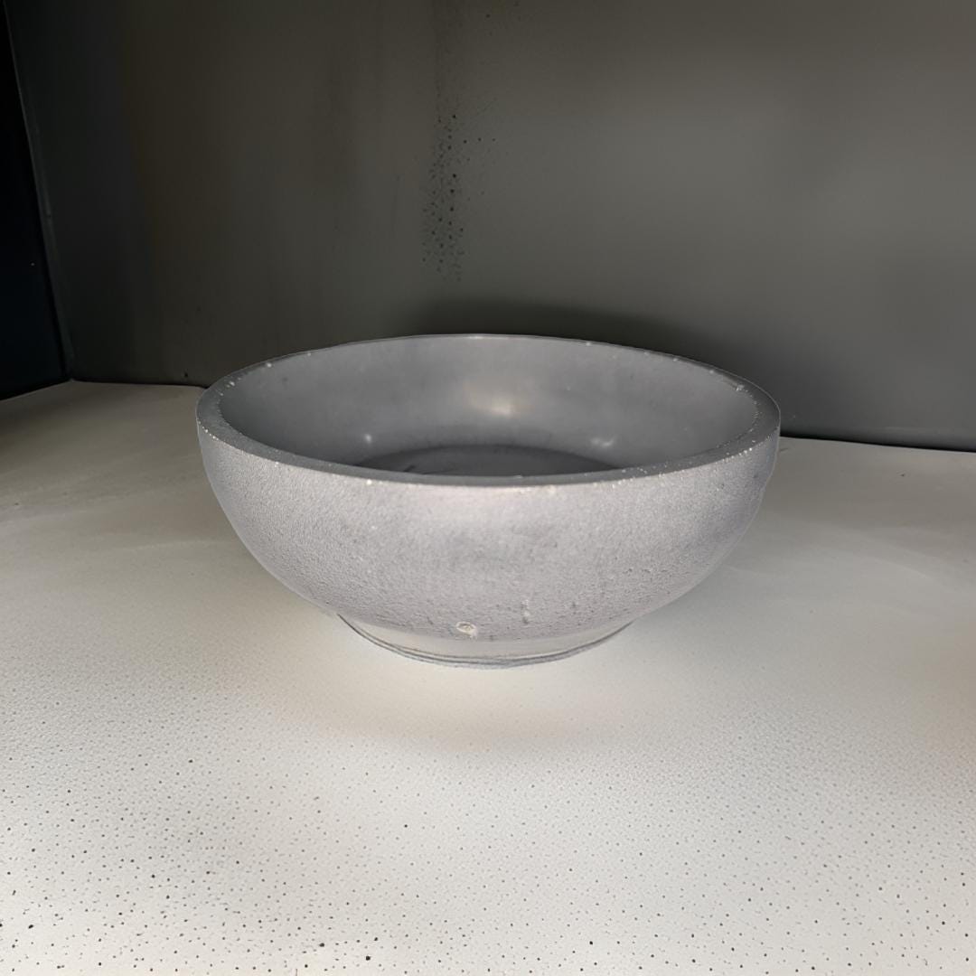 8 Inch Concrete Decorative Bowl | Modern Minimalist Centerpiece | Industrial Cement Fruit Bowl | Large Round Grey Stone Entryway Catchall