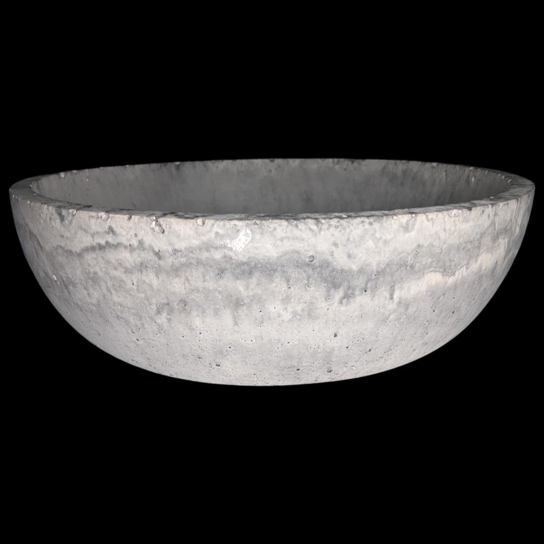 8 Inch Concrete Decorative Bowl | Modern Minimalist Centerpiece | Industrial Cement Fruit Bowl | Large Round Grey Stone Entryway Catchall