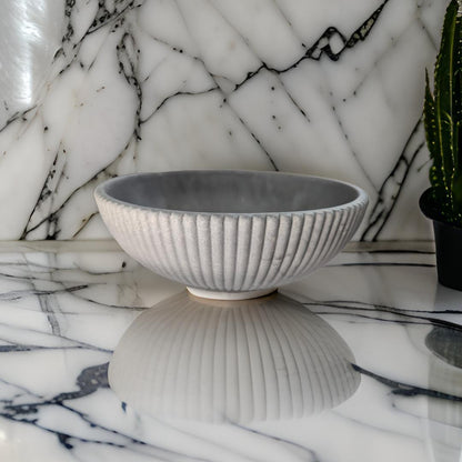 Gray Large Handmade Concrete Bowl – Modern Minimalist Decor