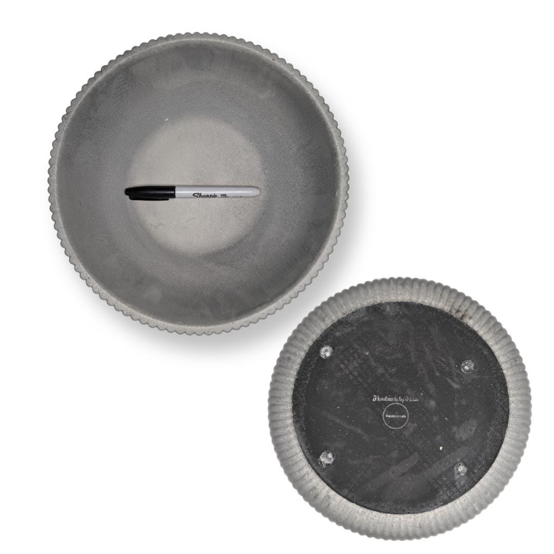 Gray Large Handmade Concrete Bowl – Modern Minimalist Decor