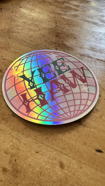 Yee Haw Disco Sticker | Retro Western Groovy Vinyl Decal (3&amp;quot; Size)