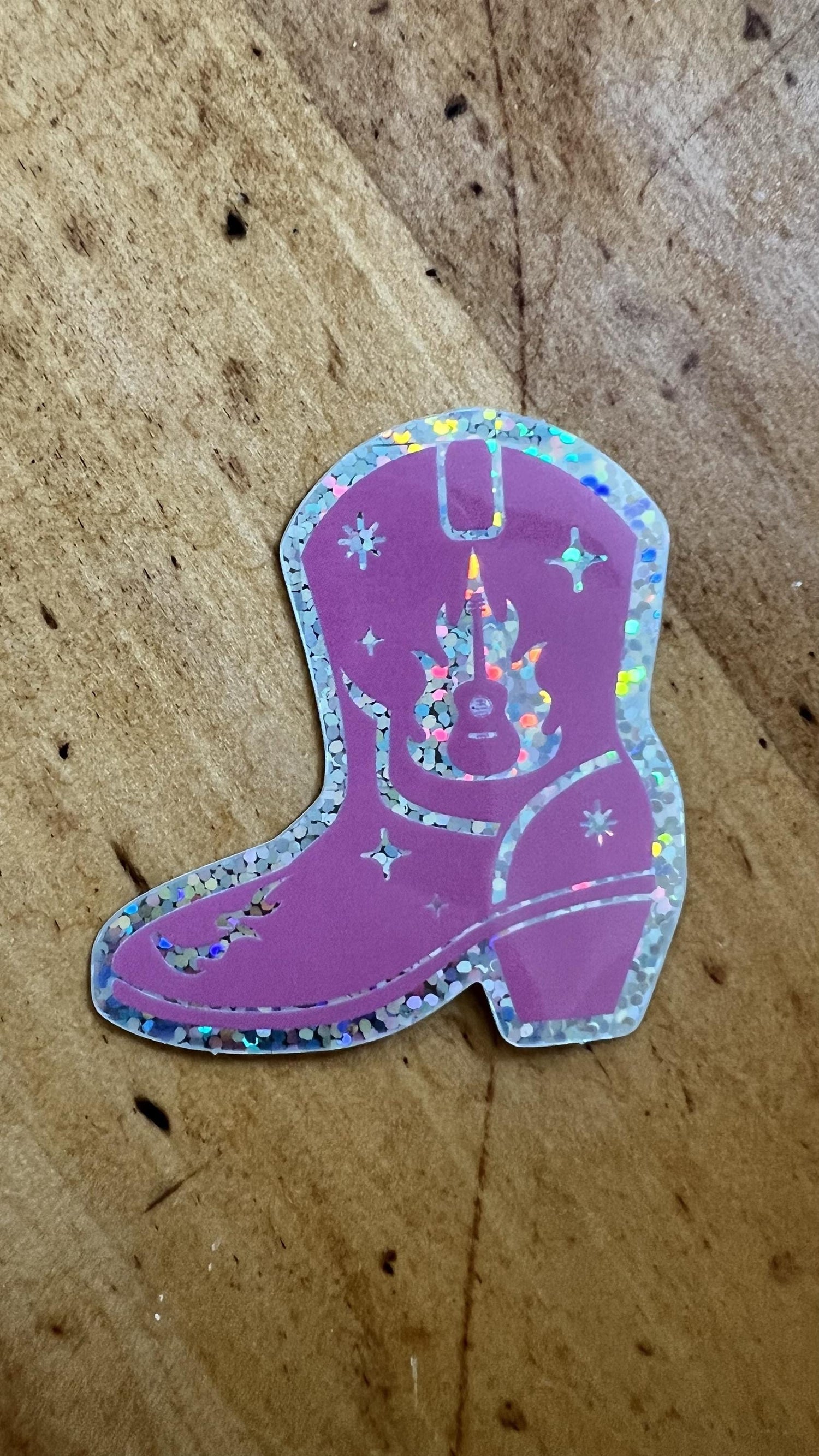 Cowgirl Boot Sticker | Western Boho Illustrated Vinyl Decal (3 Inch)