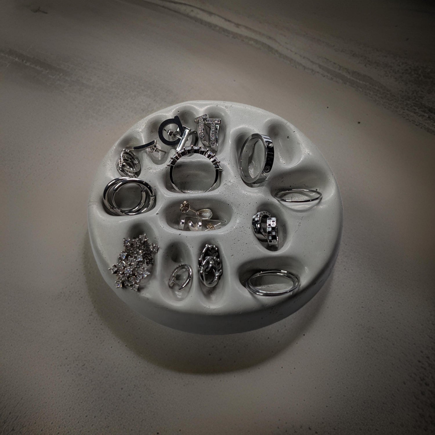 Concrete Minimalist Ring &amp; Earring Jewelry Organizer| Modern Home Organization