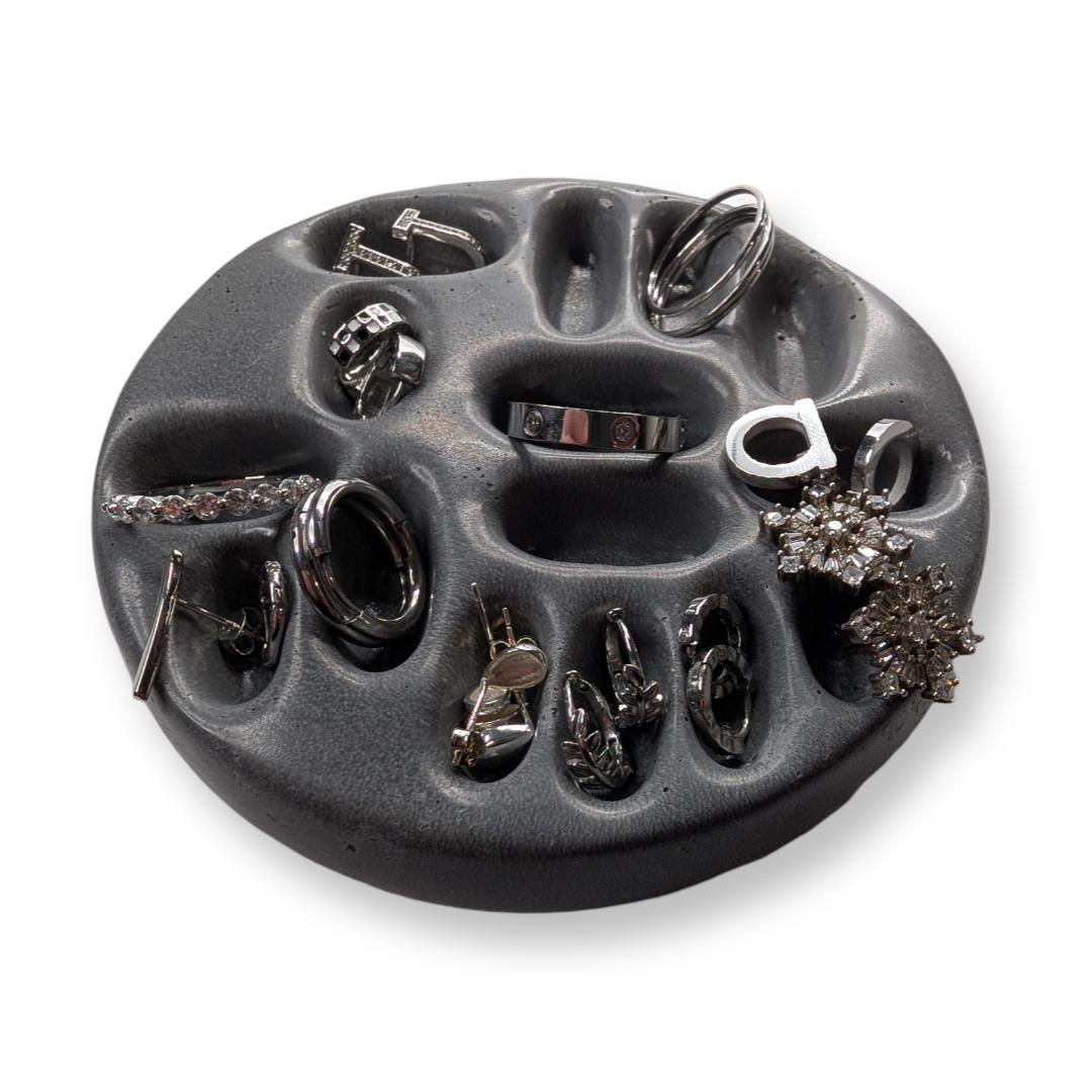 Concrete Minimalist Ring &amp; Earring Jewelry Organizer| Modern Home Organization