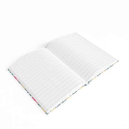 Journal - Ruled Line, Scandi Color Pop Pattern Design Floral Notebook, Diary, Planner, Writing Journal, Bullet Journal, Gift for Writers