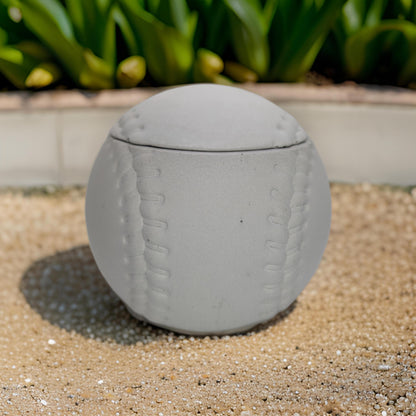 Concrete Baseball Jar – Unique Sports-Themed Storage Container – Handmade Decor