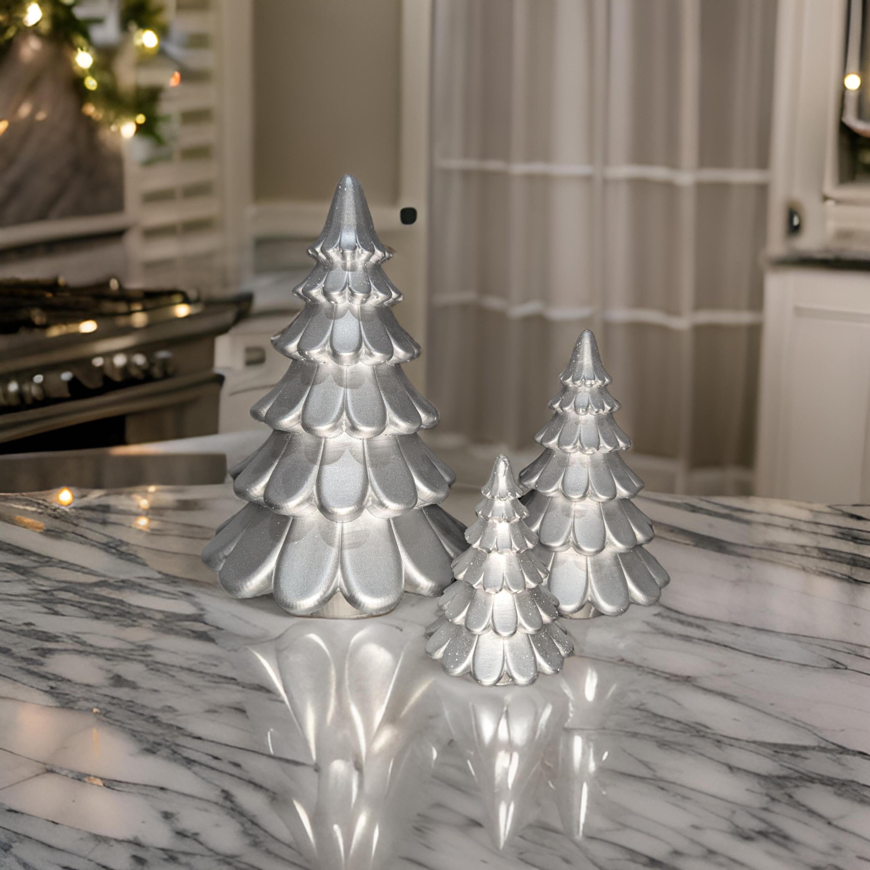 Concrete Christmas Trees, Modern Holiday Decor, Minimalist Christmas Decorations, Cement Tree Set, Gold Silver Natural Concrete, 4&amp;quot; 6&amp;quot; 8&amp;quot;