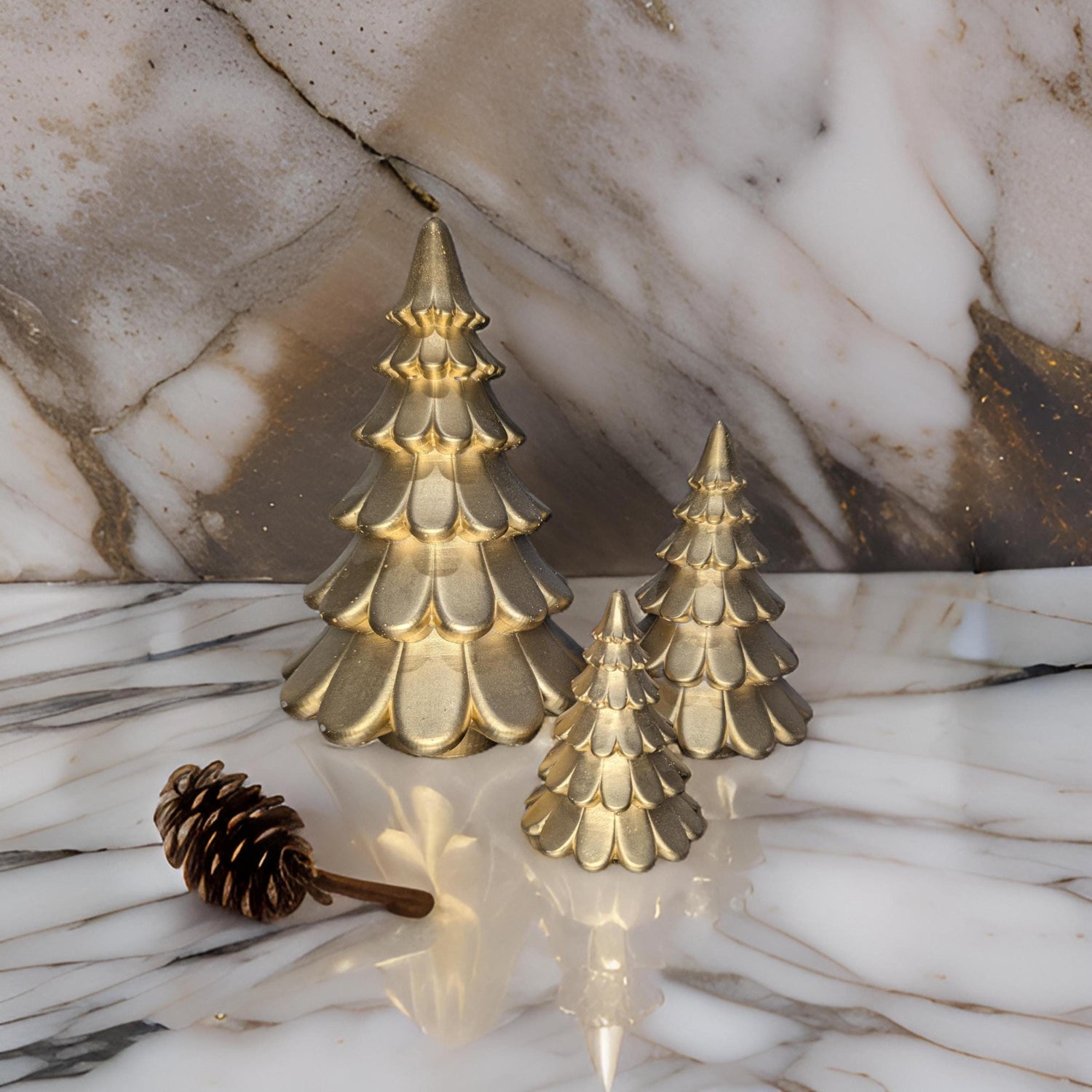 Concrete Christmas Trees, Modern Holiday Decor, Minimalist Christmas Decorations, Cement Tree Set, Gold Silver Natural Concrete, 4&amp;quot; 6&amp;quot; 8&amp;quot;