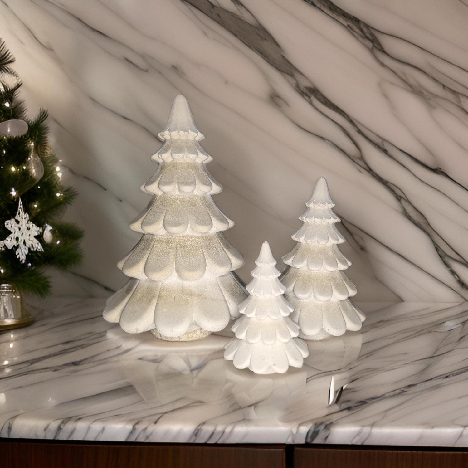 Concrete Christmas Trees, Modern Holiday Decor, Minimalist Christmas Decorations, Cement Tree Set, Gold Silver Natural Concrete, 4&amp;quot; 6&amp;quot; 8&amp;quot;