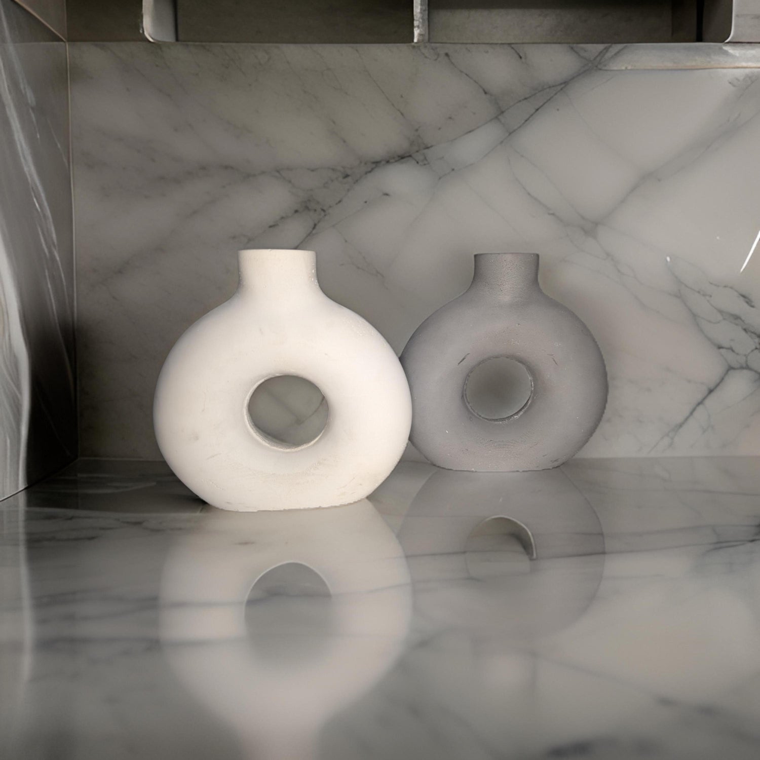 Large Round Concrete Minimalist Vase
