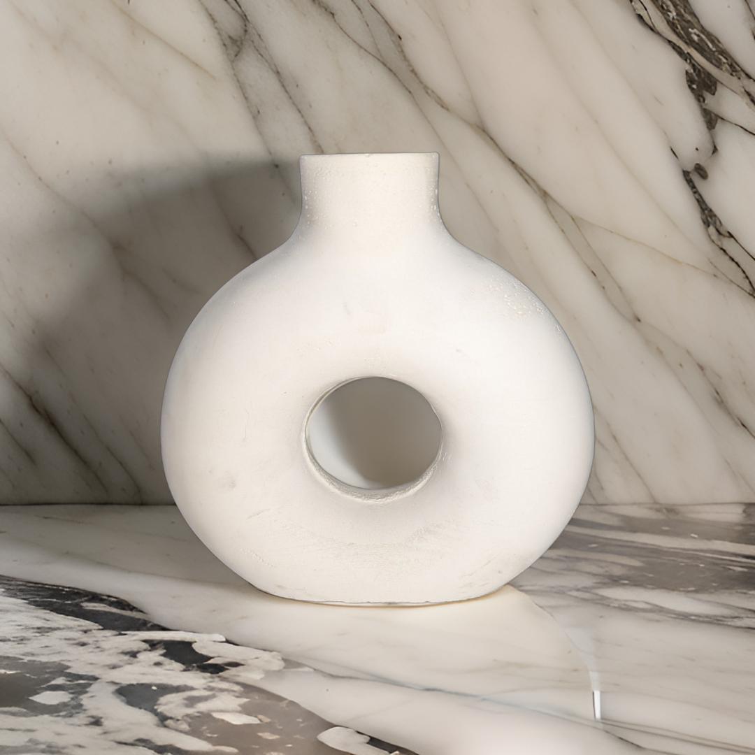Large Round Concrete Minimalist Vase