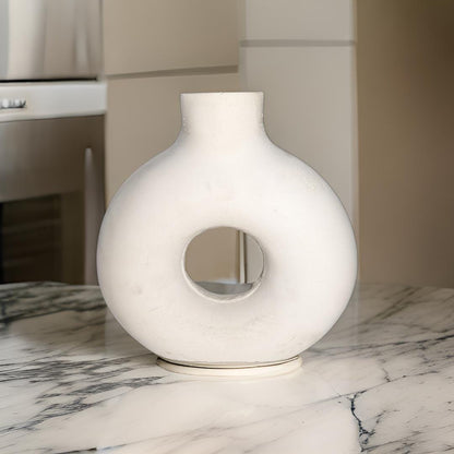 Large Round Concrete Minimalist Vase