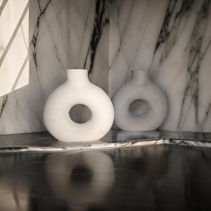 Large Round Concrete Minimalist Vase